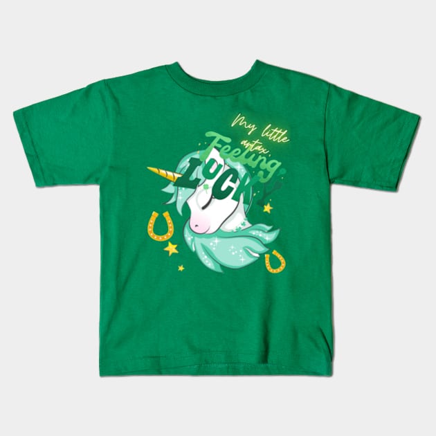 my little artax feeling lucky st patricks day Kids T-Shirt by soft and timeless